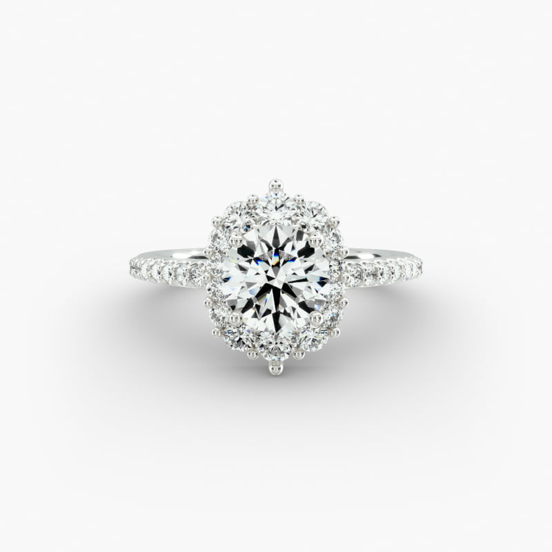 Graduated Halo Diamond Engagement Ring