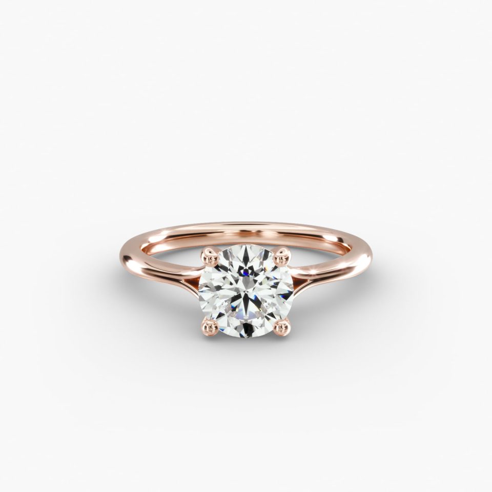 IGI Lab-Grown 1.22 Carat E-VVS2 Ideal Cut Round Diamond Classic Split Shank Solitaire Diamond Engagement Ring