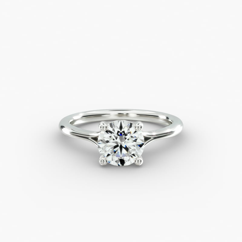 Classic Split Shank Solitaire Diamond Engagement Ring