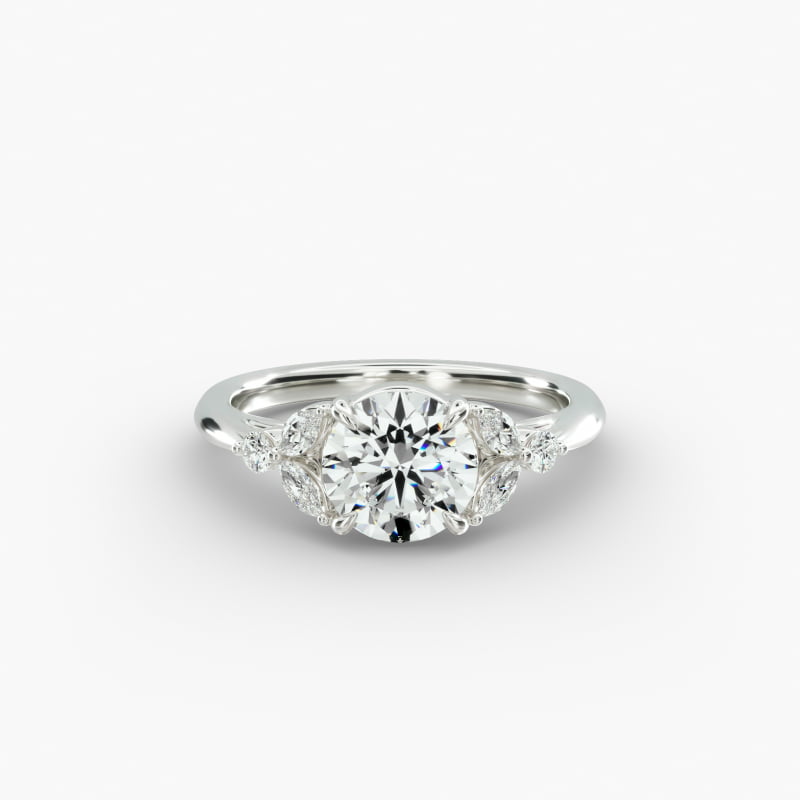 Laurel Leaves Diamond Engagement Ring