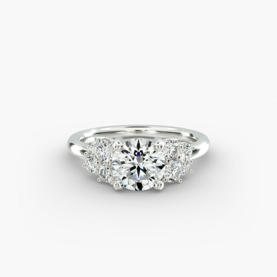 IGI Lab-Grown 1.63 Carat D-VVS2 Very Good Cut Emerald Diamond Diamond Medley Engagement Ring