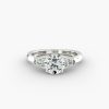 Three Stone Pear Shaped Engagement Ring
