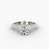 Triple Row Pavé Cathedral Engagement Ring