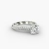 Triple Row Pavé Cathedral Engagement Ring