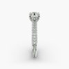 Triple Row Pavé Cathedral Engagement Ring