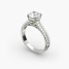 Triple Row Pavé Cathedral Engagement Ring