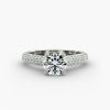 Triple Row Pavé Cathedral Engagement Ring