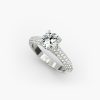 Triple Row Pavé Cathedral Engagement Ring