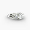 Three Stone Pavé Silhouette Engagement Ring