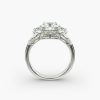 Three Stone Pavé Silhouette Engagement Ring
