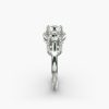 Three Stone Pavé Silhouette Engagement Ring