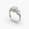 Three Stone Pavé Silhouette Engagement Ring