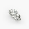 Three Stone Pavé Silhouette Engagement Ring