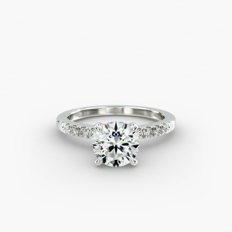 Petite Pavé Diamond Engagement Ring