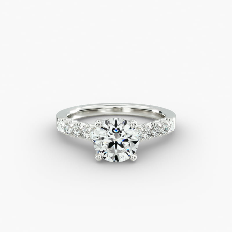 Fishtail Diamond Pavé Engagement Ring