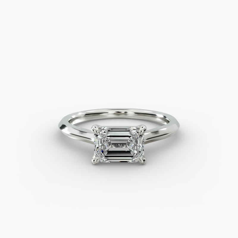 East West Knife Edge Cathedral Solitaire Engagement Ring