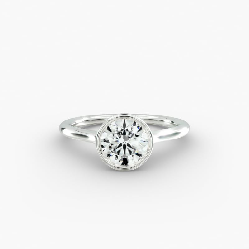 Comfort Fit Bezel Set Solitaire Engagement Ring