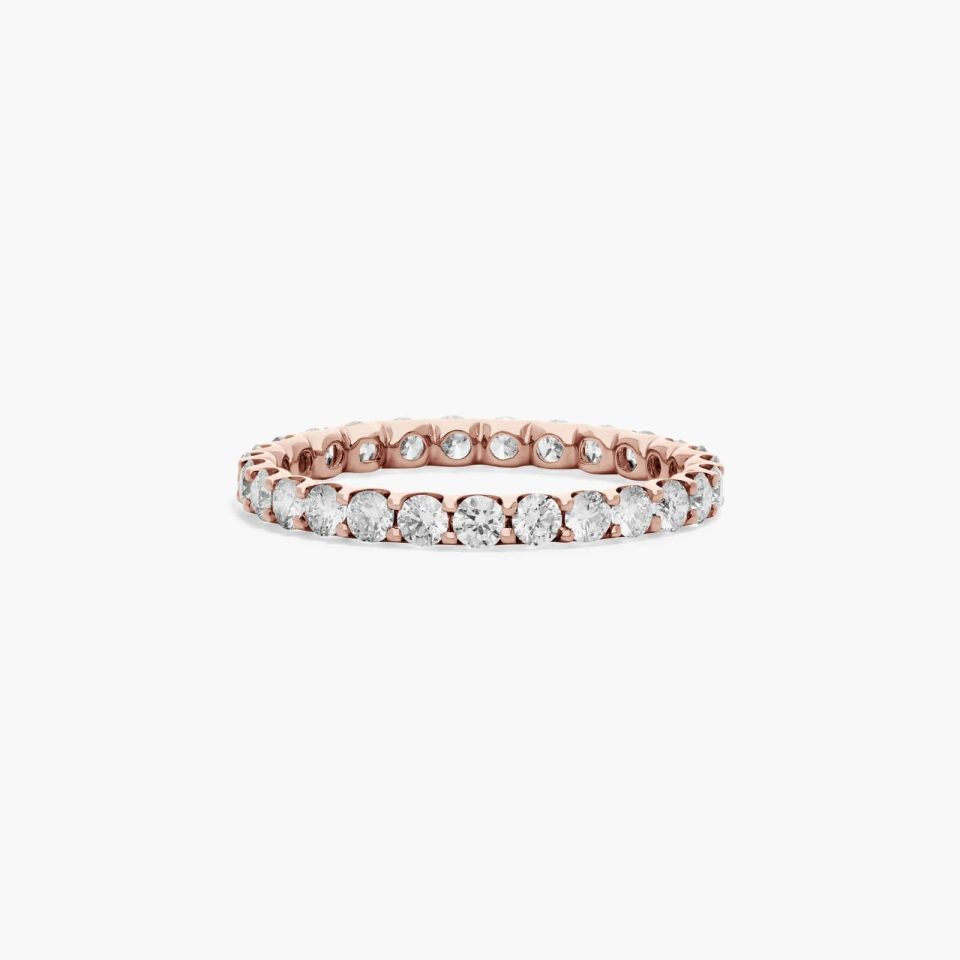 14K Rose Gold Shared Prong Contour Lab-Grown Diamond Eternity Ring (1.00 CTW F-G / VS2-SI1)