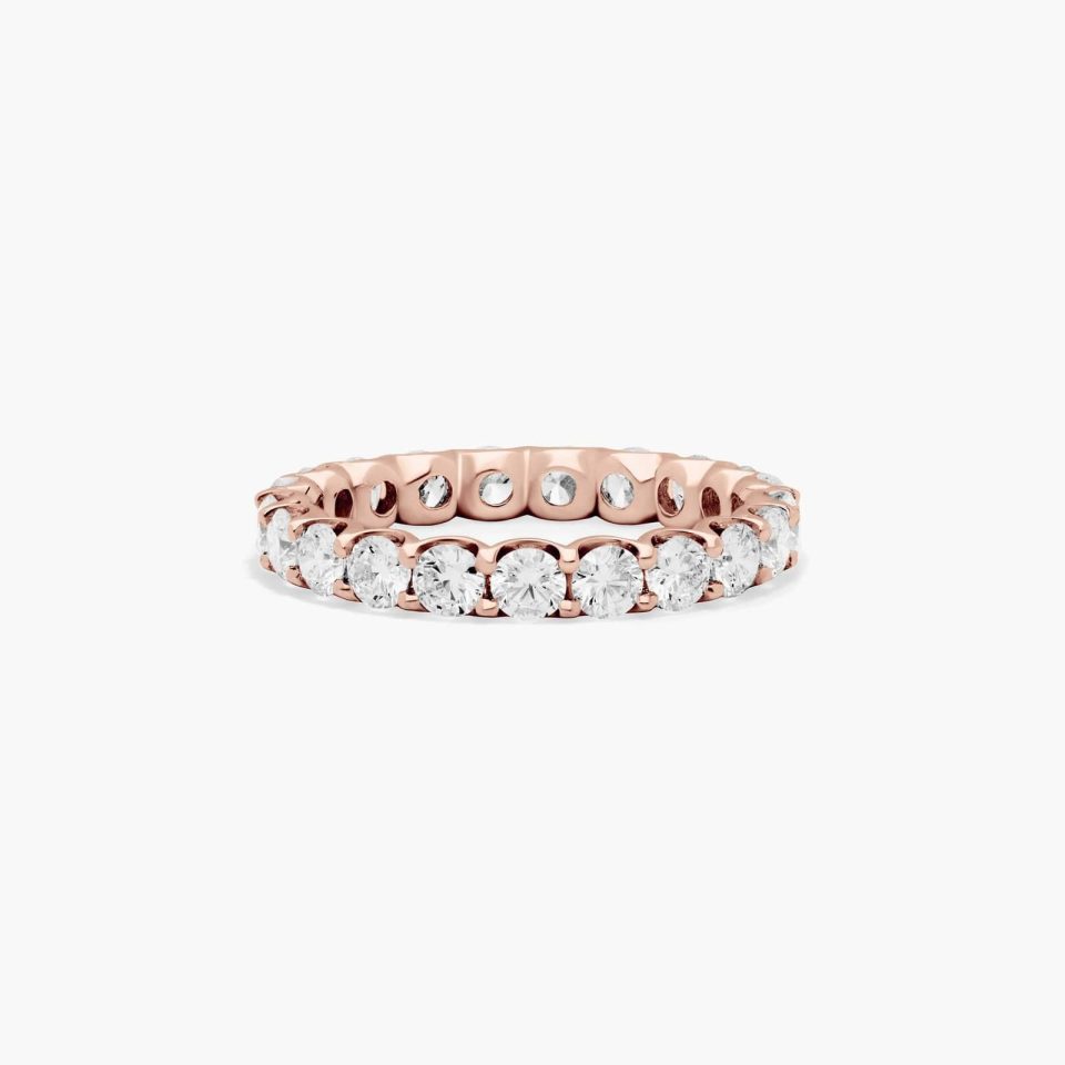 14K Rose Gold Shared Prong Contour Lab-Grown Diamond Eternity Ring (2.00 CTW F-G / VS2-SI1)
