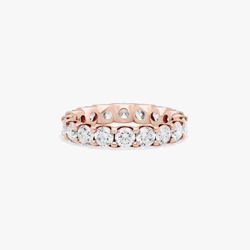 14K Rose Gold Shared Prong Contour Lab-Grown Diamond Eternity Ring (3.00 CTW F-G / VS2-SI1)