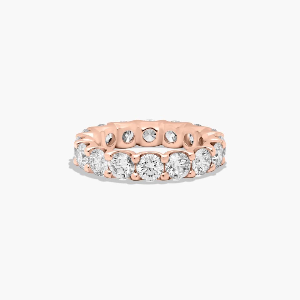 14K Rose Gold Shared Prong Contour Lab-Grown Diamond Eternity Ring (4.00 CTW F-G / VS2-SI1)