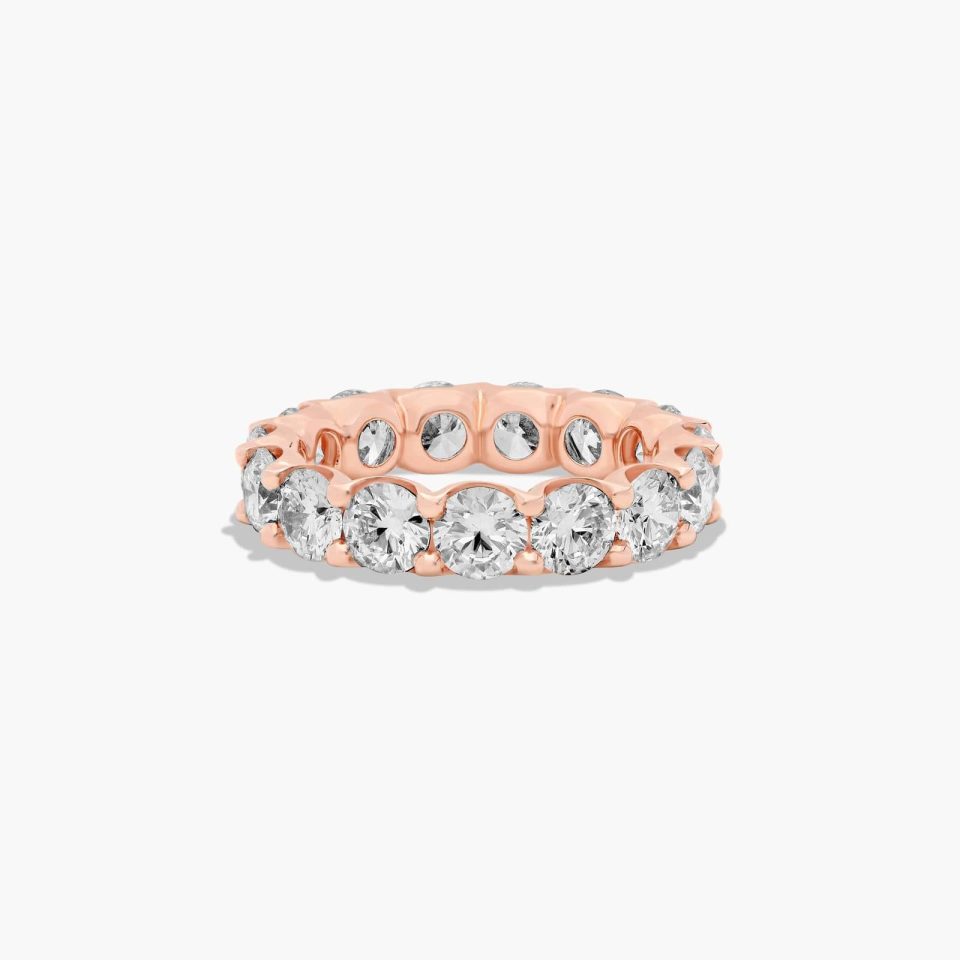 14K Rose Gold Shared Prong Contour Lab-Grown Diamond Eternity Ring (5.00 CTW F-G / VS2-SI1)