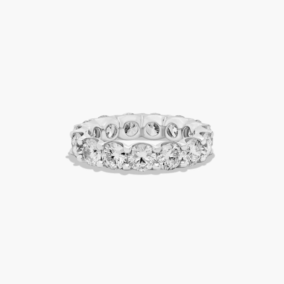 14K White Gold Shared Prong Contour Lab-Grown Diamond Eternity Ring (5.00 CTW F-G / VS2-SI1)