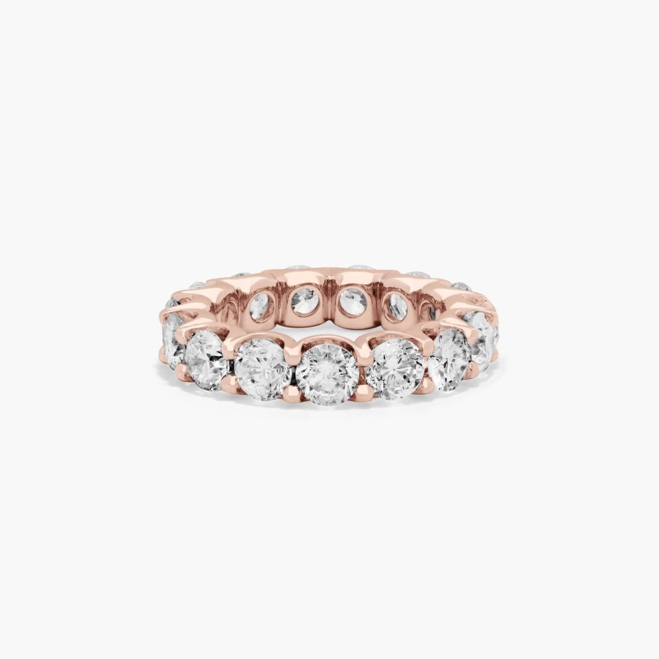 14K Rose Gold Shared Prong Contour Lab-Grown Diamond Eternity Ring (6.00 CTW F-G / VS2-SI1)