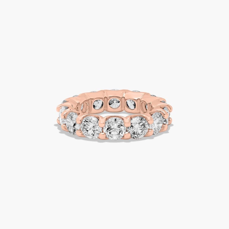 14K Rose Gold Shared Prong Contour Lab-Grown Diamond Eternity Ring (7.00 CTW F-G / VS2-SI1)