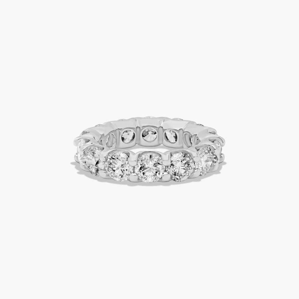 14K White Gold Shared Prong Contour Lab-Grown Diamond Eternity Ring (7.00 CTW F-G / VS2-SI1)