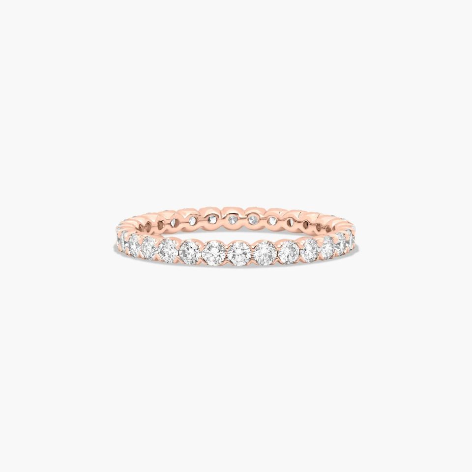 14K Rose Gold Fishtail Lab-Grown Diamond Eternity Ring (1.00 CTW F-G / VS2-SI1)
