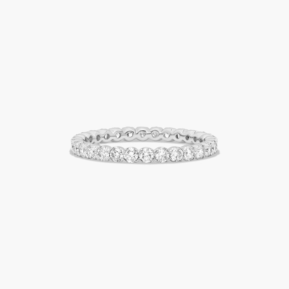 14K White Gold Fishtail Lab-Grown Diamond Eternity Ring (1.00 CTW F-G / VS2-SI1)