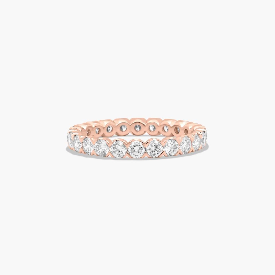 14K Rose Gold Fishtail Lab-Grown Diamond Eternity Ring (1.50 CTW F-G / VS2-SI1)