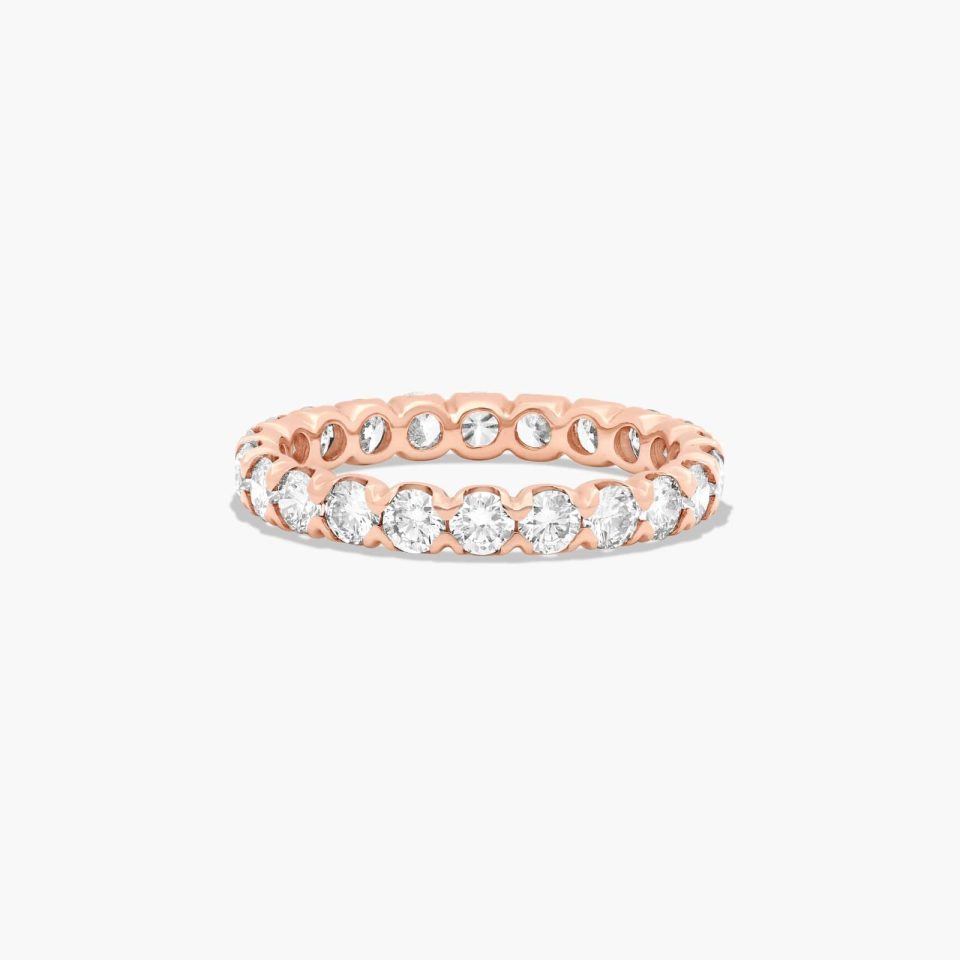 14K Rose Gold Fishtail Lab-Grown Diamond Eternity Ring (2.00 CTW F-G / VS2-SI1)