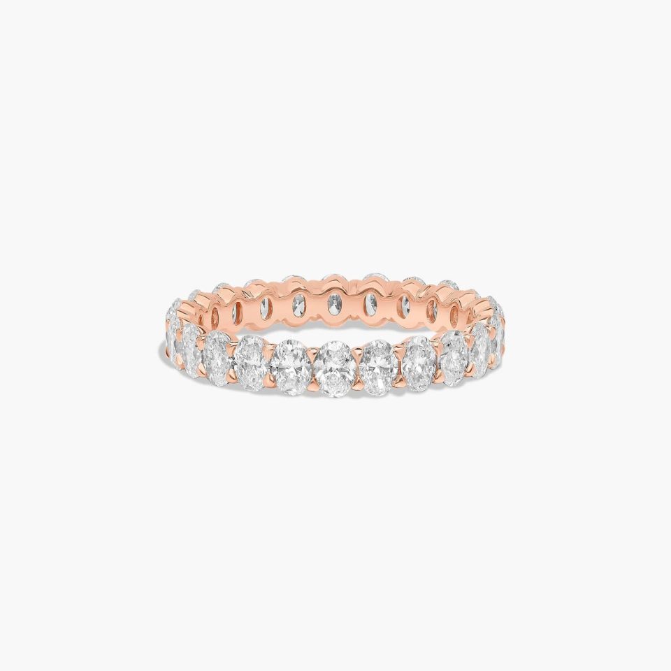 14K Rose Gold Oval Cut Lab-Grown Diamond Eternity Ring (2.00 CTW F-G / VS2-SI1)