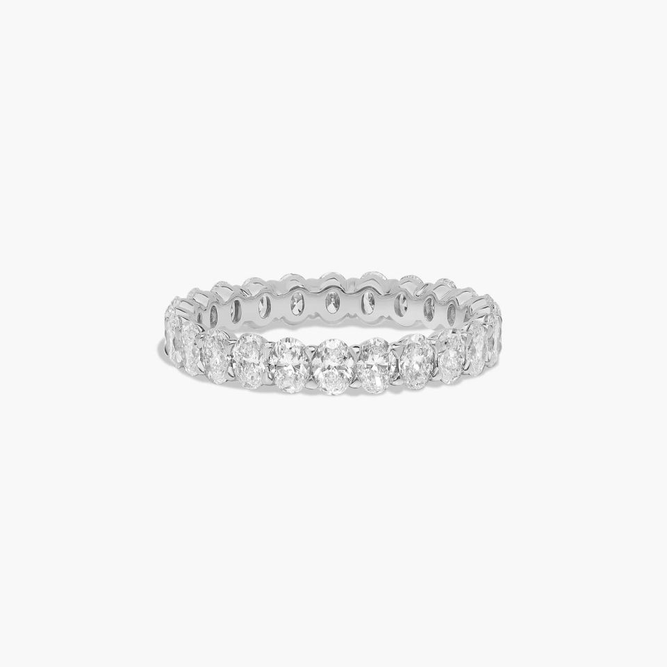 14K White Gold Oval Cut Lab-Grown Diamond Eternity Ring (2.00 CTW F-G / VS2-SI1)