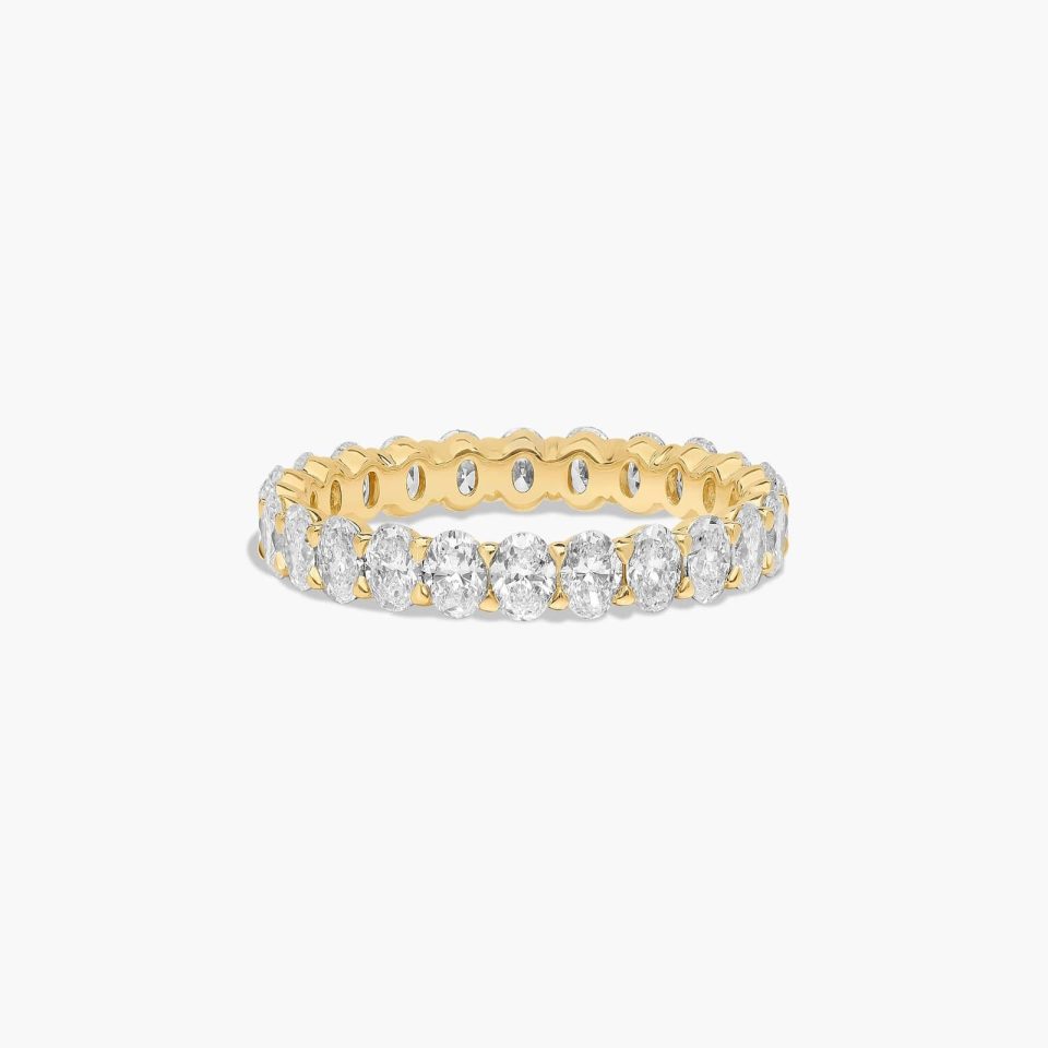 14K Yellow Gold Oval Cut Lab-Grown Diamond Eternity Ring (2.00 CTW F-G / VS2-SI1)