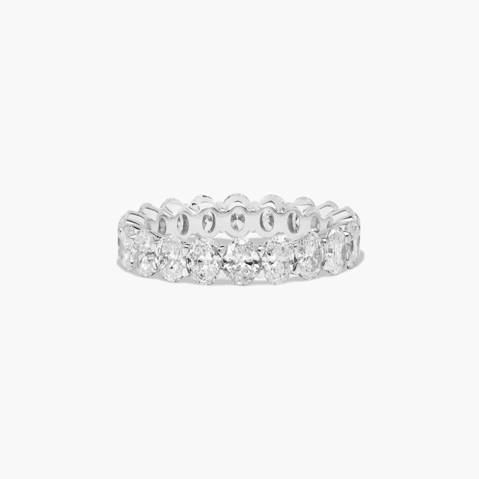 14K White Gold Oval Cut Lab-Grown Diamond Eternity Ring (3.00 CTW F-G / VS2-SI1)