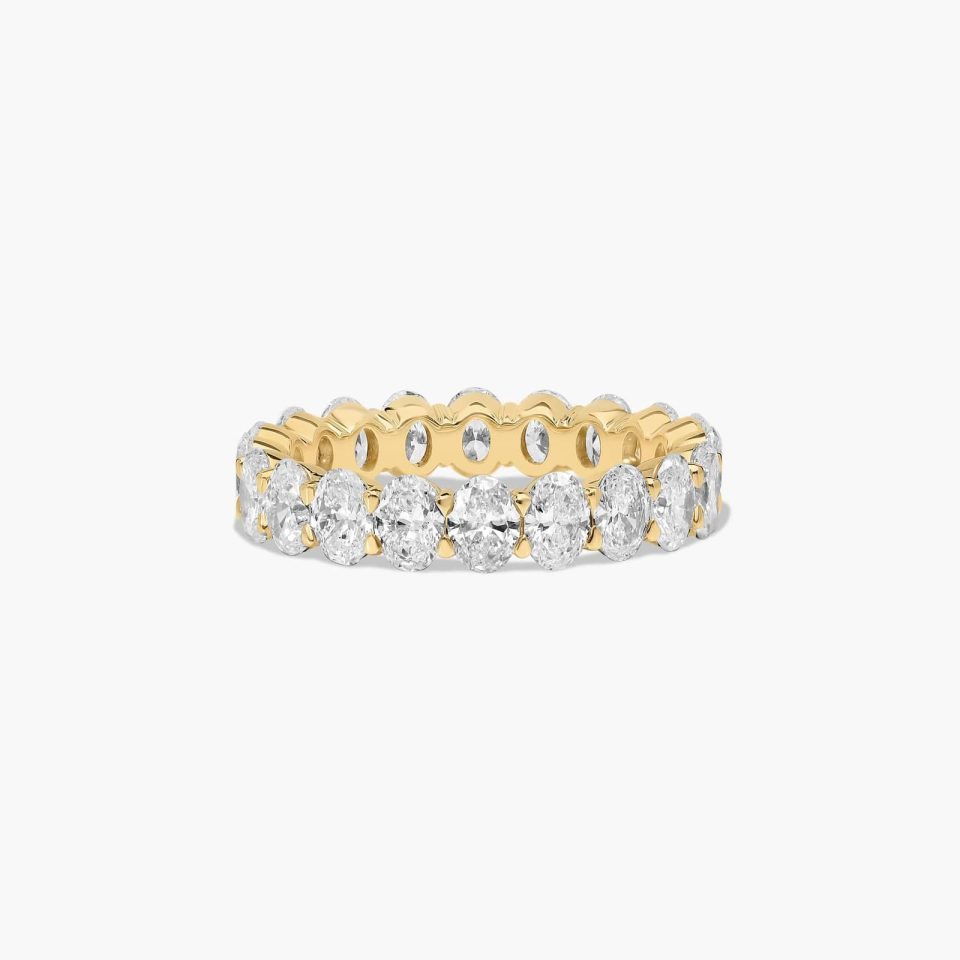 14K Yellow Gold Oval Cut Lab-Grown Diamond Eternity Ring (3.00 CTW F-G / VS2-SI1)