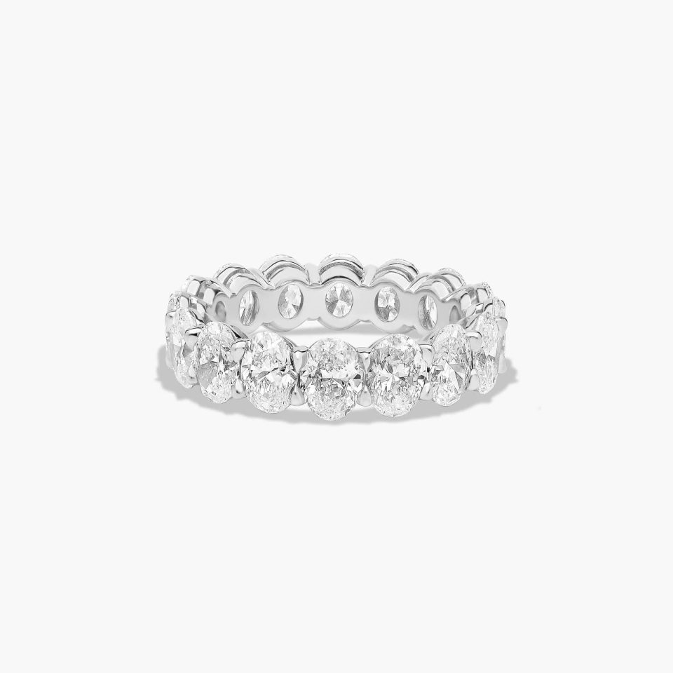14K White Gold Oval Cut Lab-Grown Diamond Eternity Ring (5.00 CTW F-G / VS2-SI1)