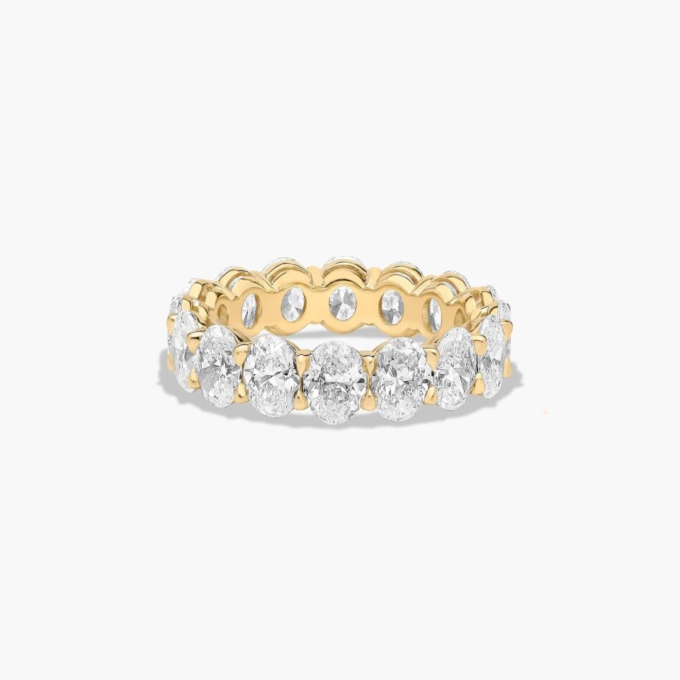 14K Yellow Gold Oval Cut Lab-Grown Diamond Eternity Ring (5.00 CTW F-G / VS2-SI1)