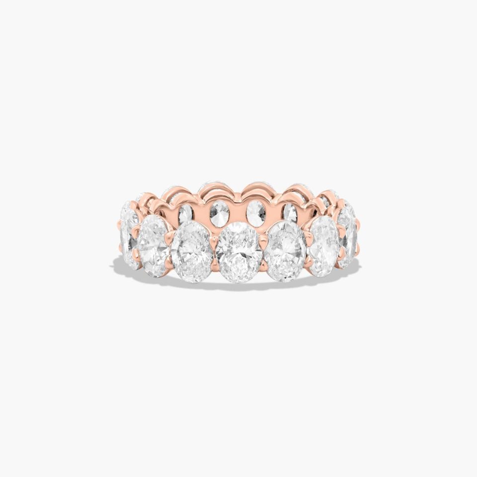 14K Rose Gold Oval Cut Lab-Grown Diamond Eternity Ring (6.00 CTW F-G / VS2-SI1)