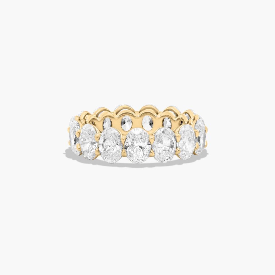 14K Yellow Gold Oval Cut Lab-Grown Diamond Eternity Ring (6.00 CTW F-G / VS2-SI1)