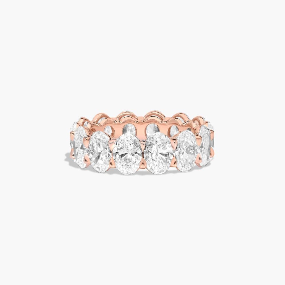 14K Rose Gold Oval Cut Lab-Grown Diamond Eternity Ring (7.00 CTW F-G / VS2-SI1)