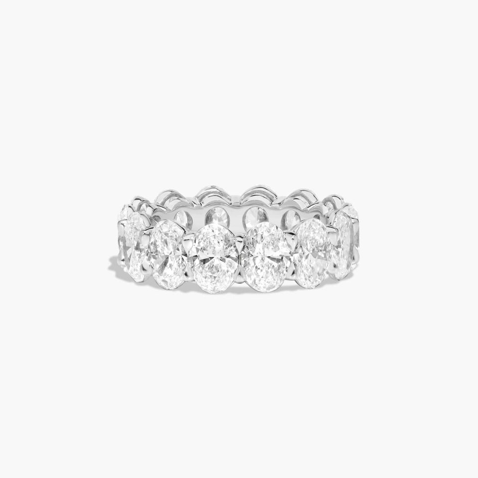 14K White Gold Oval Cut Lab-Grown Diamond Eternity Ring (7.00 CTW F-G / VS2-SI1)
