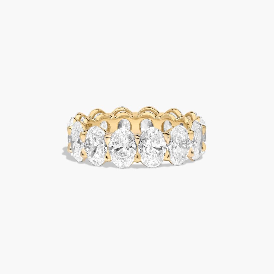 14K Yellow Gold Oval Cut Lab-Grown Diamond Eternity Ring (7.00 CTW F-G / VS2-SI1)