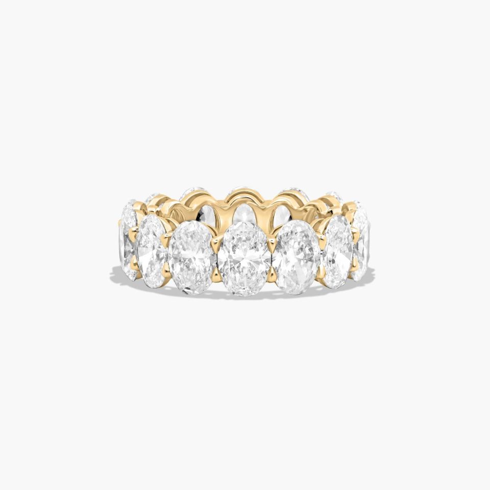 14K Yellow Gold Oval Cut Diamond Eternity Ring (8.00 CTW H-I / SI1-SI2)