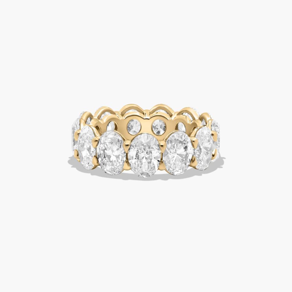 14K Yellow Gold Oval Cut Diamond Eternity Ring (9.50 CTW H-I / SI1-SI2)