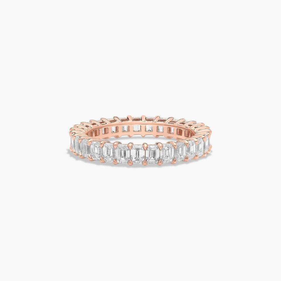 14K Rose Gold Emerald Cut Lab-Grown Diamond Eternity Ring (2.00 CTW F-G / VS2-SI1)