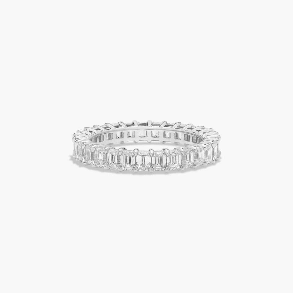 14K White Gold Emerald Cut Lab-Grown Diamond Eternity Ring (2.00 CTW F-G / VS2-SI1)